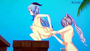 Ganyu And Keqing And Xiangling And Xinyan Intense Futanari Sex - Genshin Impact Hentai 😍