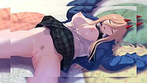 chainsaw man - denji finally stops bein dumb and bangs power hard