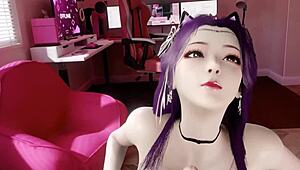 3d pov cute asian babe enjoys hardcore sex with big cock