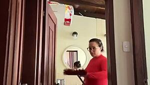 my neighbor is in the bathroom masturbating and getting creampied