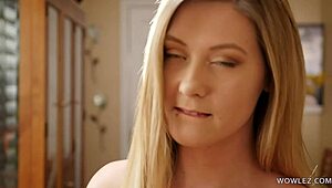 Addison Lee and Cadence Lux, best friends turned girlfriends, explore their lesbian desires in lingerie. They lick each other's pussies passionately.