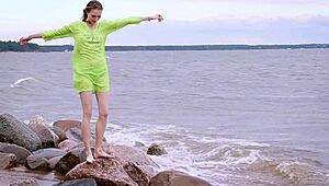 Sexy Ballerina in Tights Gets Naked on Couch for Full Seductive Video