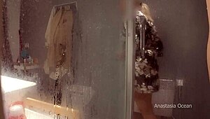 stepmom came to his bathroom he started jerking she likes to watch my pervert family