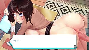 Lets Play - Gamer Girls Thea In Hentai Anime Game With Huge Curvy Boobs