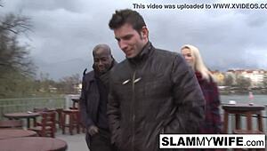 Blonde Slut Stretches for Huge Black Dick in Ass