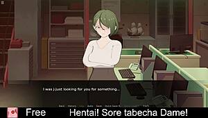 Hentai game features anime character in erotic adventure.