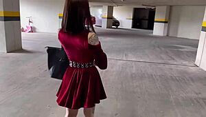 katty sucking and getting drilled in ass at public parking lot in bucaramanga - sara films