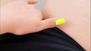 Classic german teen masturbates in black panties during retro softcore session