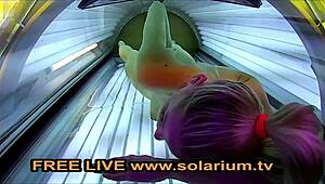 i caught this blonde teen fingering in public solarium