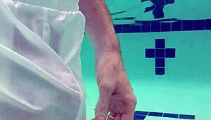 xnxxjohn, the pool boy, rocks a see-thru look while working underwater with his gopro.