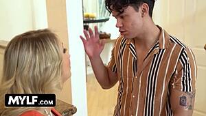 mylf quinn waters, curvy blonde, teaches chris young 18+ to stroke right
