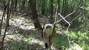 Hey, busty tattooed mature blonde licks and gets anal fucked outdoors! 😏