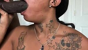 sexy chick does interview then deep throats bbc