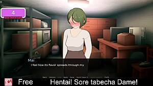 Hentai game features anime character in erotic adventure.