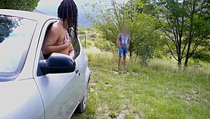 Wife Drilled by Stranger in Public Park Dogging Session