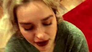 amazing pov sloppy blowjob by cute blonde cocksucker?