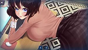 Lets Play - Gamer Girls Thea In Hentai Anime Game With Huge Curvy Boobs