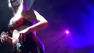 Watch Skinny European Babes Rip Clothes And Perform Dildo Show On Outdoor Stage!