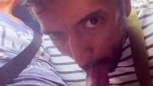 i can’t believe i’m getting a quick suck on this public bus!