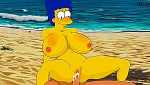 i'm marge simpson showing off my big tits in this hentai video