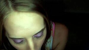 this cute amateur blonde is sucking cock in a casual way