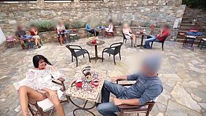 Public Extreme! I Pulled Out His Giant Cock in Restaurant!