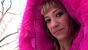 no shame, she strips naked right on the street