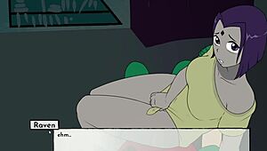 In 18Titans part 11, does Raven give an amazing boobjob to her partner?