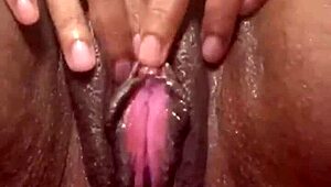 This amateur girl pumps her swollen pussy with a vibrator
