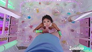 Swallowbay Ember Snow Shaved Pussy Riding Cock Kinky Banging On Swing