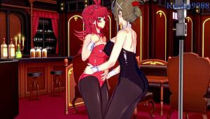 festenia muse, chitose kisaragi, and sagiri sakurai in intense lesbian play with big tits