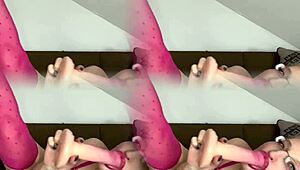 Bimbofication training with dildo sucking for blonde sissy slut in kinky anime style