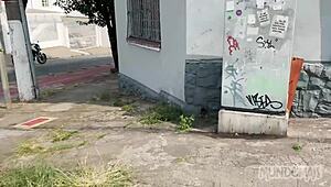 I got on the motorcycle and on my friend's big cock in a group threesome adventure