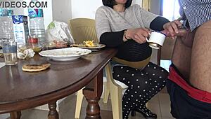 Yo, pregnant amateur milf gets kinky with young boy!