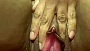 This amateur girl pumps her swollen pussy with a vibrator