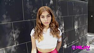 Marina Gold plays daring horny games on public streets.