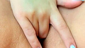 excited student plunges polka dots deep into her tight pussy 😏