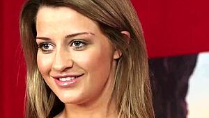 Beautiful woman gets facial with cum while engaging in cum swapping and giving blow jobs