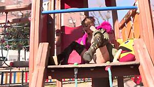 no shame, she strips naked right on the street