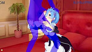 emilia and rem fuck subaru natsuki in re zero hentai