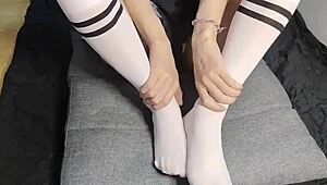 Feet Fetish with Slim Chinese Twink in Barefoot Action