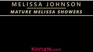 Tattooed Busty Granny Dildos Her Twat While Bathing in Tub