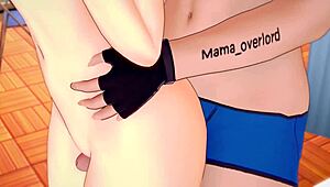 Gwen Stacy in adult version plays with cock between legs at nurse station