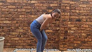 Tattooed Slut's Pissing Compilation Shows Naked Outdoor and Indoor Mess