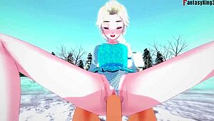 冰雪奇缘Elsa幻想里被硬操成这样？