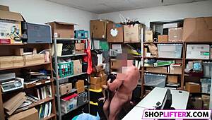 Officer Wields Hard Penis for Cutie Audrey in Shop Bust