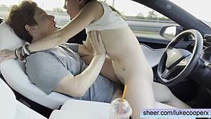 Eighteen Year Old Amateur Tinder Date Bangs in Car!