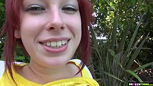 Watch this cute redhead get fucked balls deep!