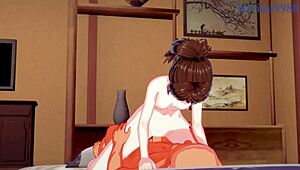 i watch kagura, tae shimura, tsukuyo and the old man havin' intense sex with creampie in gin tama hentai