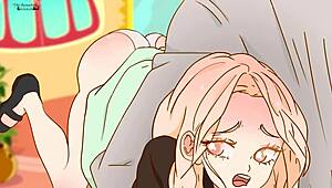 Guy Slaps Sister's Ass and Fingers Her in Hentai Revenge Parody